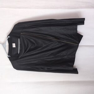 Mote Black Vegan Suede Moto Style Jacket Size Large